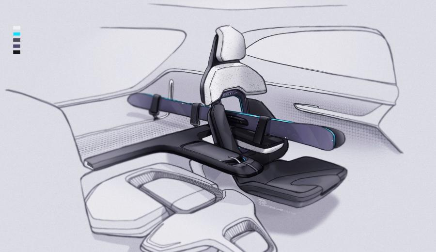 Детали создания Porsche Mission E Cross Turismo 2018 года  (фото 41 из 66)